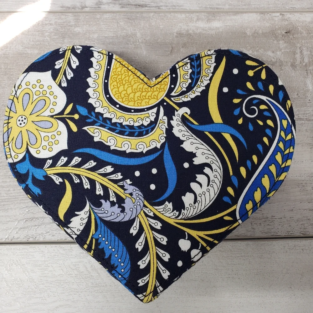 Vera Bradley Ellie Blue From My Heart Jewelry Box Case Elephant Floral EUC
